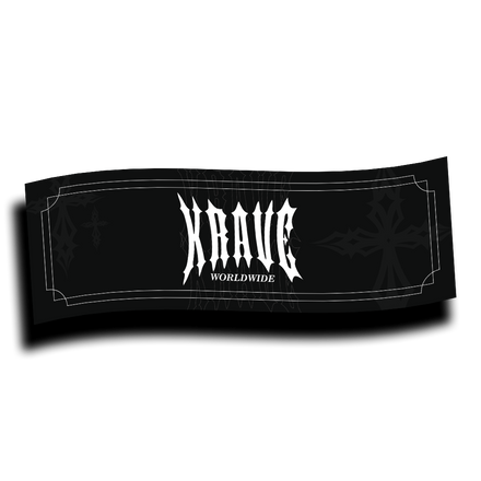 KRAVE WORLDWIDE "CROSS" Nobori Flag // Black/White