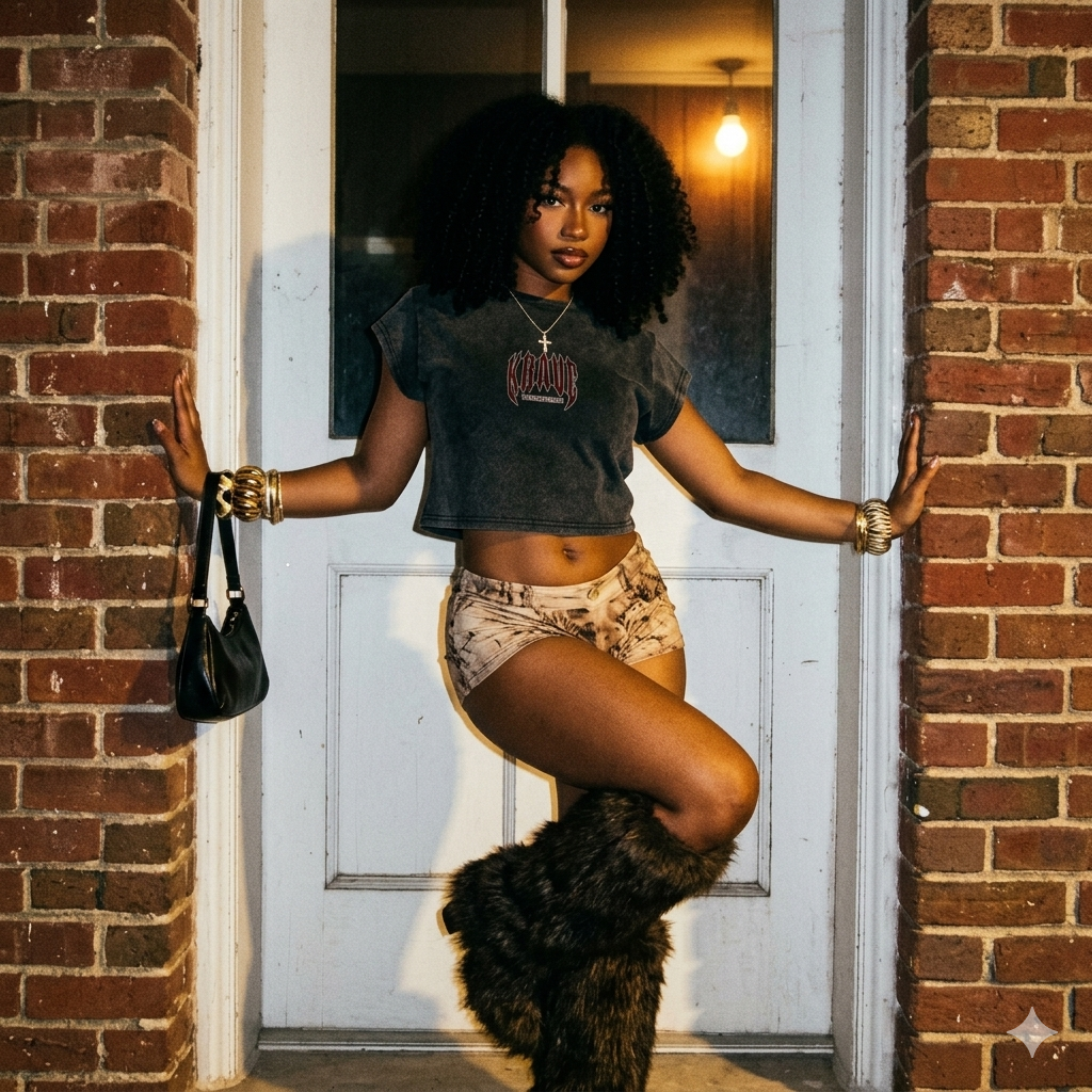 "OCCULT" Baby Tee - Acid Wash Black